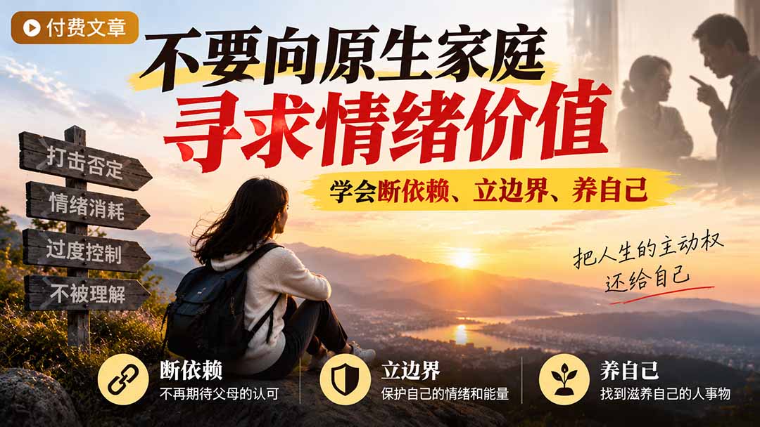 付费文章:不要向原生家庭寻求情绪价值,学会断依赖、立边界、养自己-云创网:网创终点站